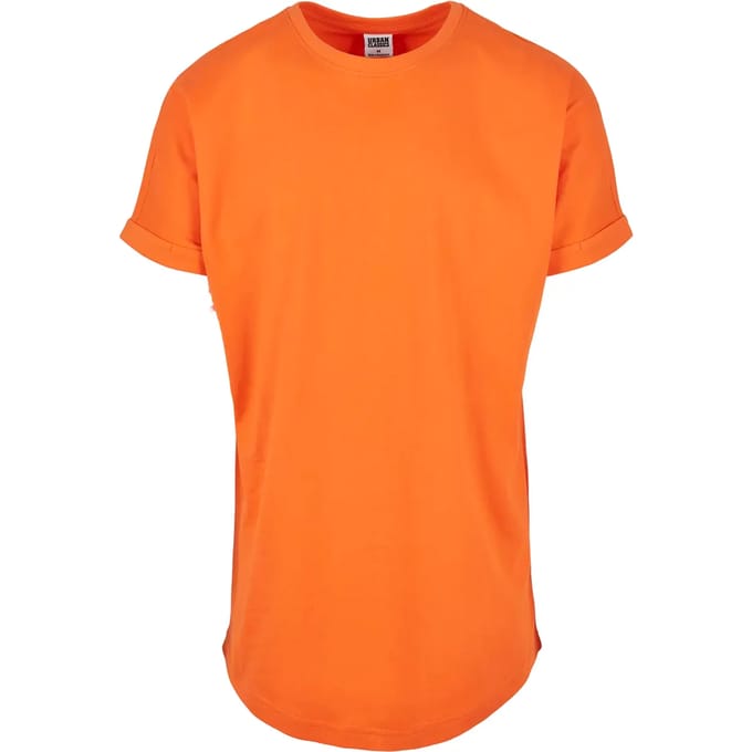 Urban Classics - Long Shaped Turnup Heren Tshirt - XL - Oranje