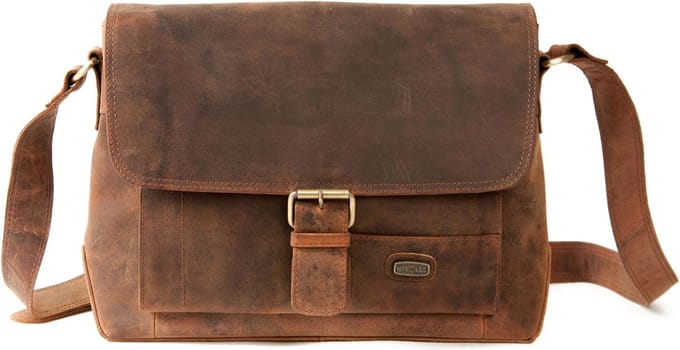 HAROLD'S Leren business tas schoudertas Antic Messengerbag Nature bruine