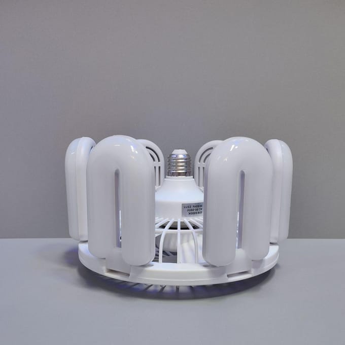 Lampe à feuille pliable à 6 lames à LED E27 Lampe à soucoupe volante à vis à large tension Normal