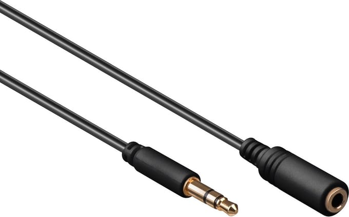 Goobay Hoofdtelefoon en audio verlengkabel AUX, 3,5 mm 3-pin, slank, jackplug 3,5 mm-stekker (3-pins, stereo) > Jackplug 3,5 mm-bus (3-pins, stereo)
