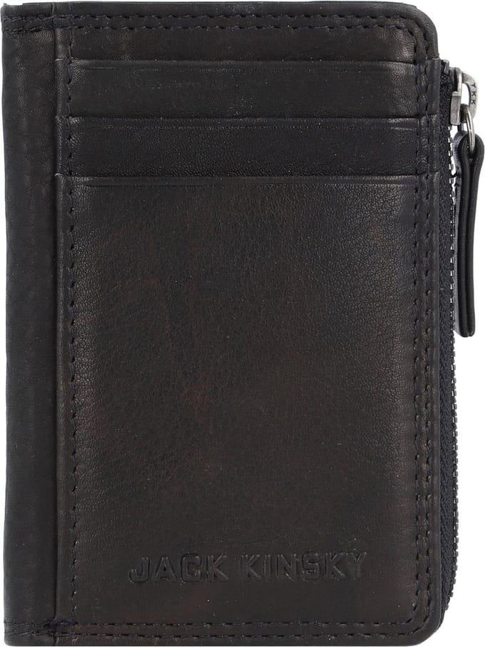 Jack Kinsky Brisbane Creditcard etui RFID Leer 7 cm - 8 Sleuven - schwarz
