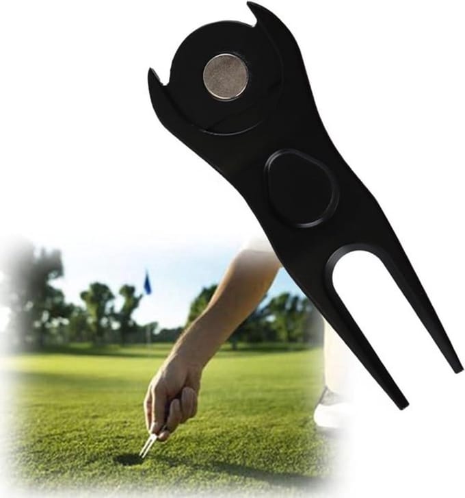 Dailygoods- Turf Repair Tool Zinklegering - Gebogen Golfbalvorken