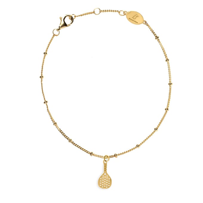 Lauren Sterk Amsterdam - armband mini-padel racket - verguld - extra coating