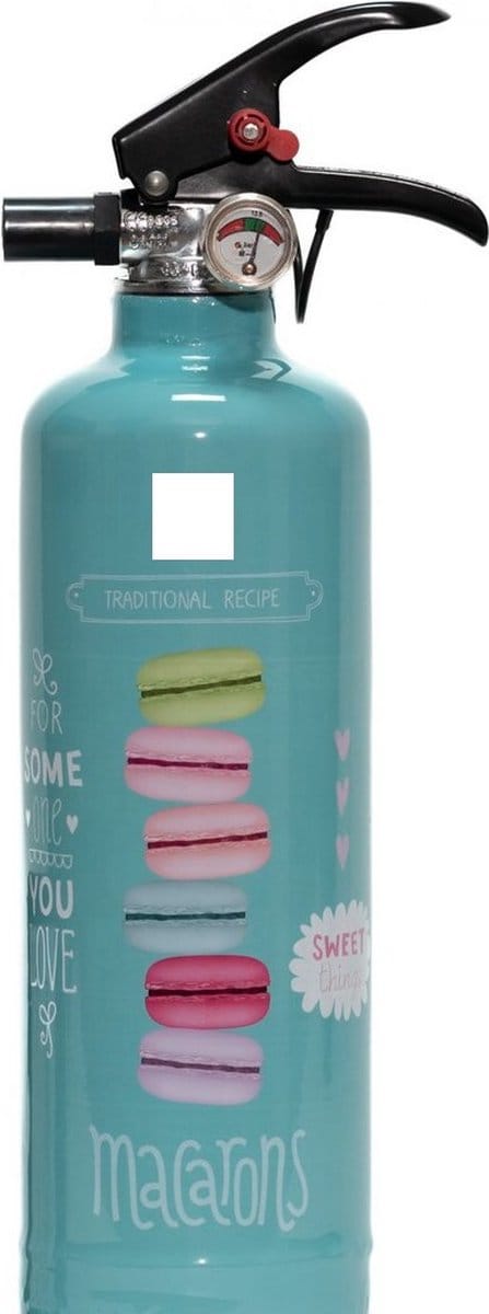 Fire Art - design Brandblusser - macarons - blauw - incl wandhouder