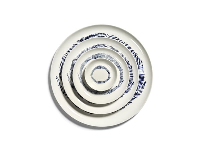 Serax Feast Schaal middel - Set - wit / stripes blauw