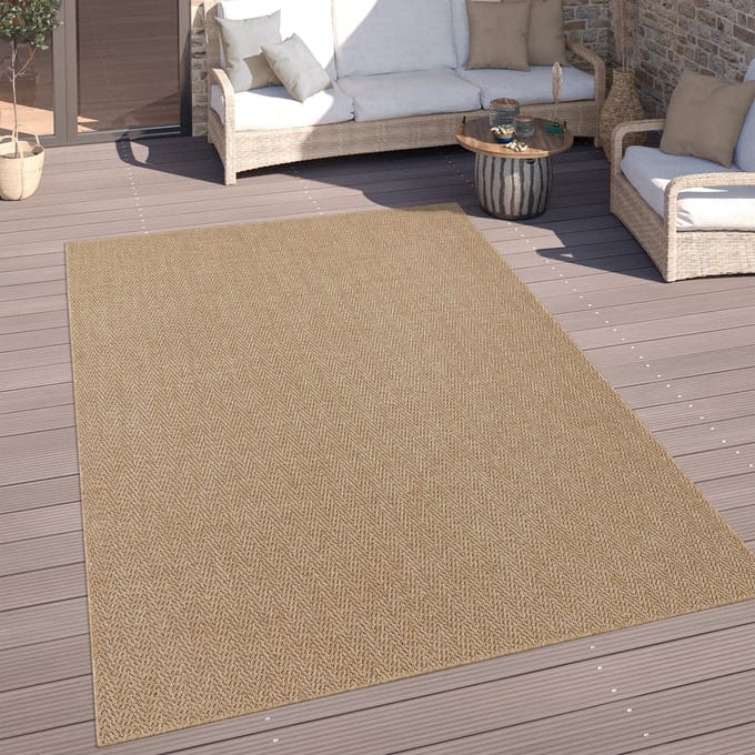 Binnen- en buitenkleed Luccara beige 80x150 cm