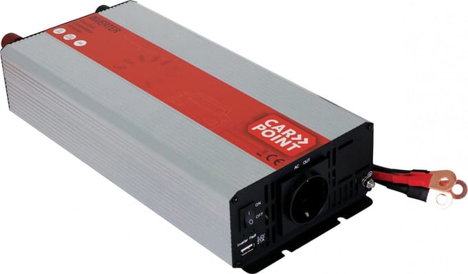 Carpoint Omvormer 12V naar 230V – 1500W / 3000W Piek – Met USB – Beveiligd – Ventilator – Voor Auto, Camper & Caravan