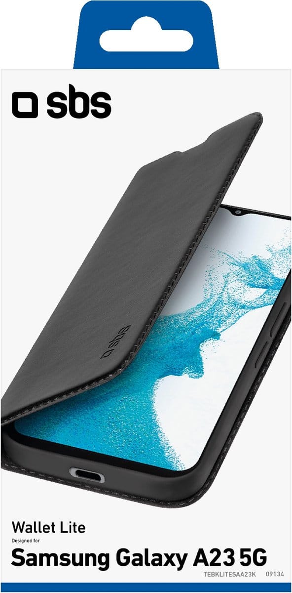 SBS Wallet Lite Telefoonhoesje geschikt voor Samsung Galaxy A23 - Zwart