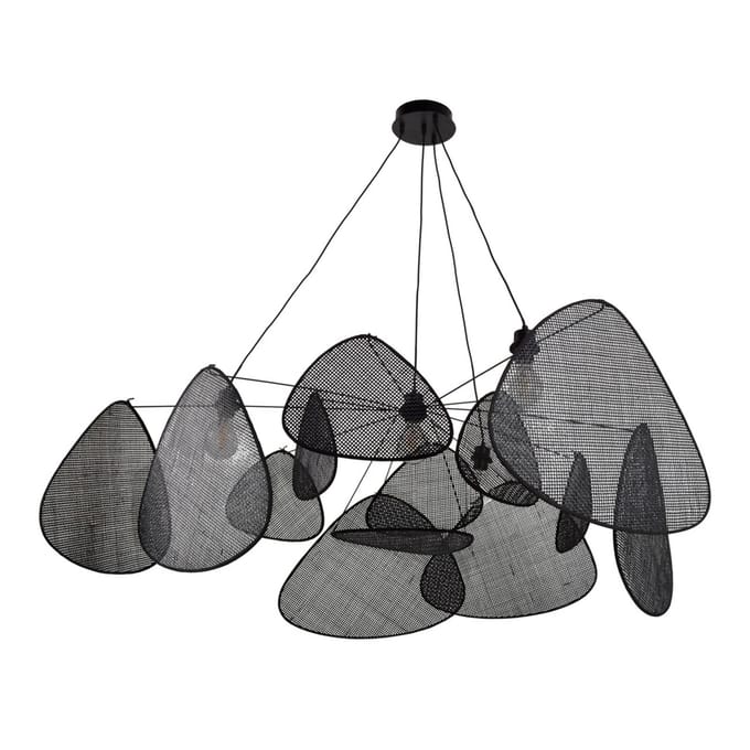 MARKET SET hanglamp Screen XXL, 90 cm, zwart, rotan