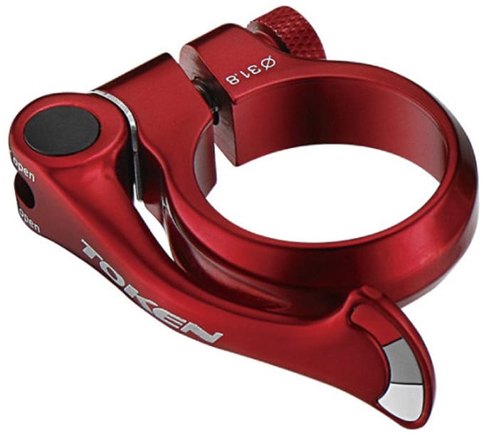 Shark Tail - Zadelpenklem - 34,9mm - Rood