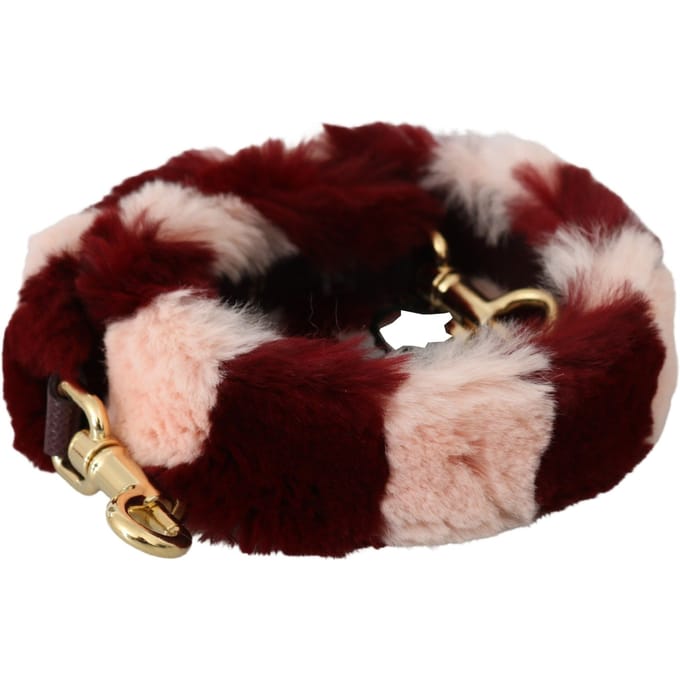 Dolce & Gabbana Pink Red Red Lapin Fur Accessoire schouder damesriem