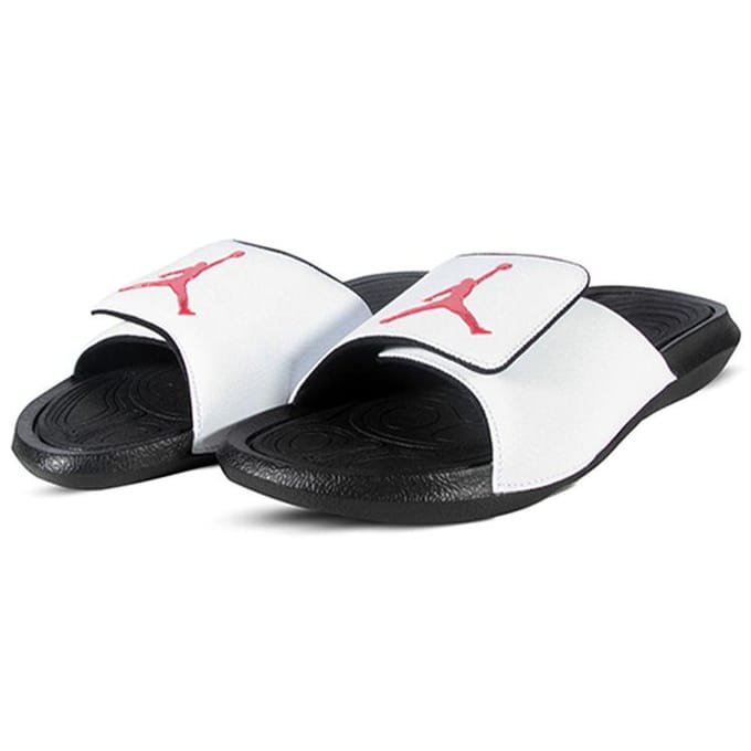 Jordan Hydro 6 Slide - Badslippers - Maat 47.5 - Wit/Zwart/Gym Red / Wit Zwart - Hydro 6 - Lifestyle - Unisex Badslippers