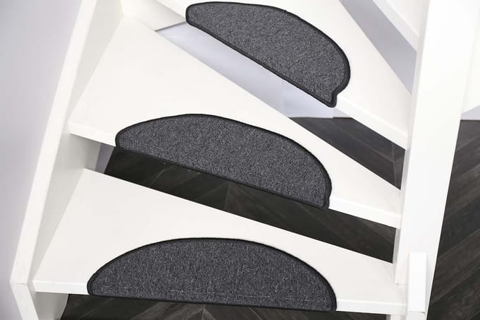 Trapmatten Bali - 15 stuks - antraciet - 56x16x4 cm