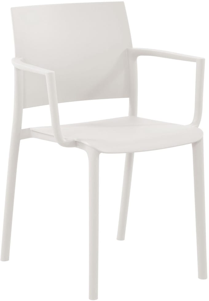 CLP Tuinstoel Valtor - Weerbestendig & UV-bestendig - Stoel met Armleuningen - 150 kg - wit