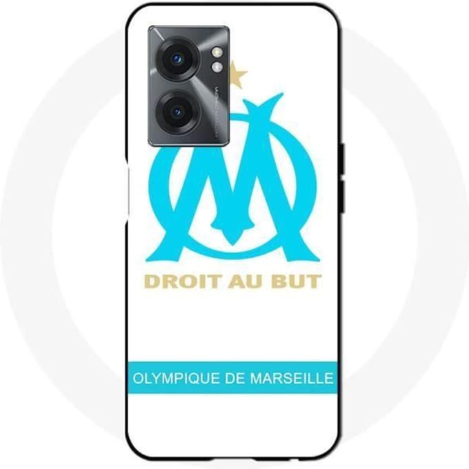 Coque Realme V23 logo om olympique de marseille blanc Fond - Maniacase