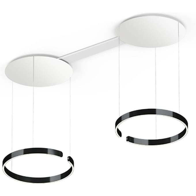 Occhio Mito Sospeso Due 60 Wide Hanglamp - black phantom - variabel - met Occhio Air - table/wide