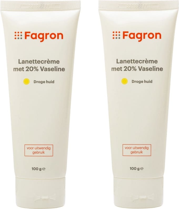 Fagron Lanettecréme met 20% Vaseline - 2x100 gram voordeelverpakking