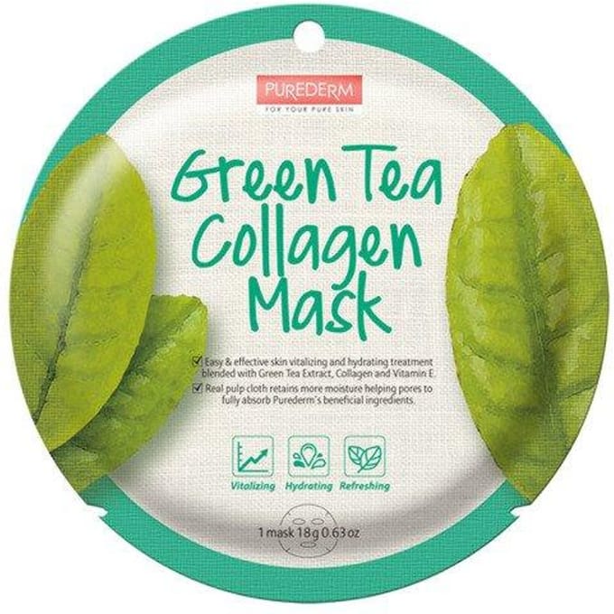 Purederm Collageen Masker Gezichtmasker in Sheet Groene Thee 18G