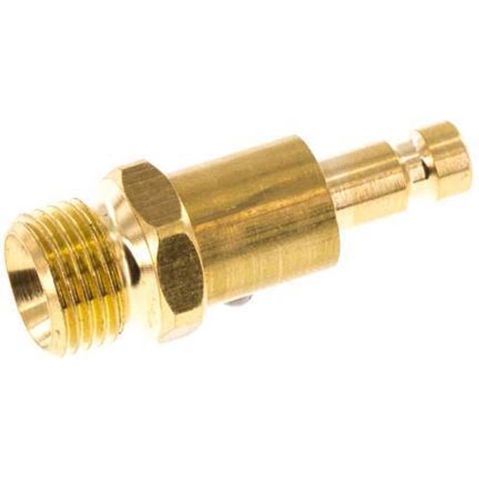 Messing DN 2.7 (Micro) Luchtkoppeling Insteeknippel G 1/8 inch Buitendraad Double Shut-Off - CLP2-M-B-SV-P-018