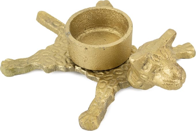 Kaarsenstandaard luipaard goud