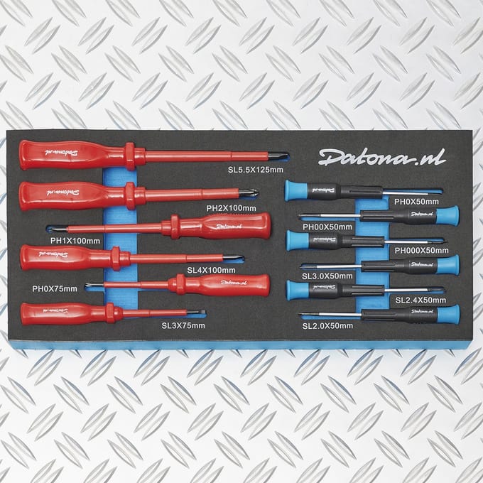 Datona® Gereedschapsset voor 5 lades - 169-delige set gereedschap in Pro softmodules