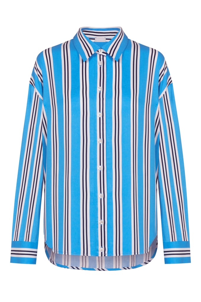 T-shirt met lange mouwen Serie Calming Stripes Blue Atmosphere