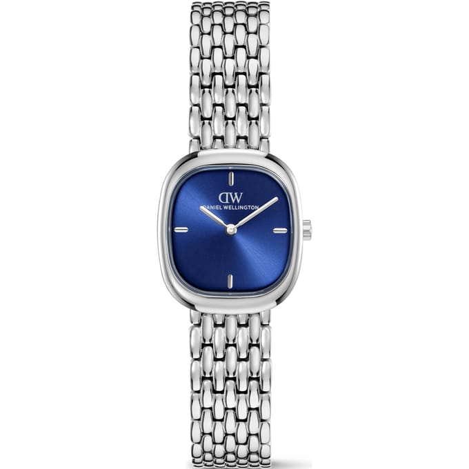 Daniel Wellington DW Watch Corta Royal Blue Grain-Link Silver 24mm