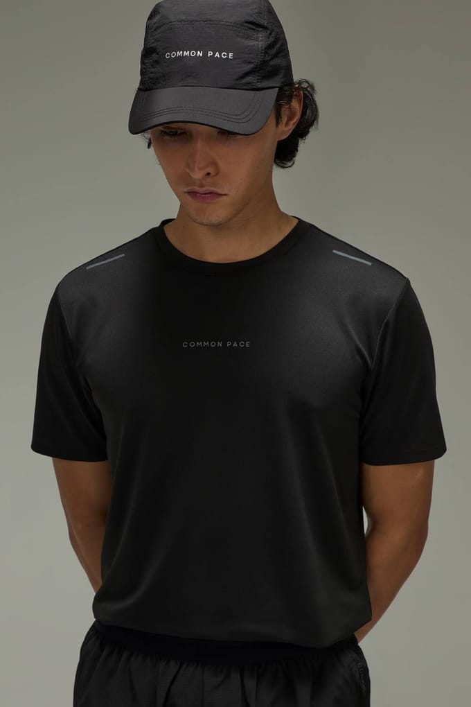 Common Pace Running Ultra Regular Fit T-Shirt | Black | Size XS
