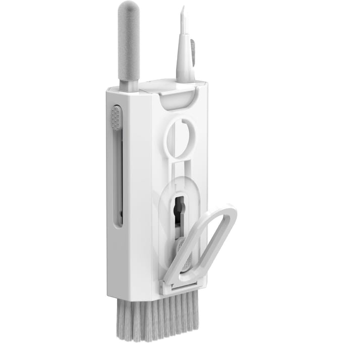 Ensemble de nettoyage de clavier d'ordinateur multifonction, brosse de nettoyage d'écran de téléphone portable, casque Bluetooth white