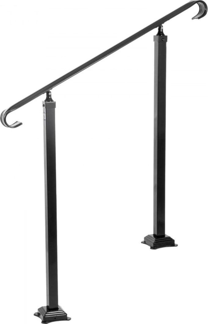 Balustrade trap - 1 tot 2 treden - Antislip - Zwart - Windtrap