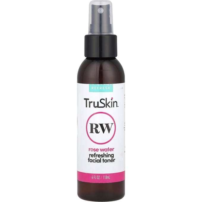 TruSkin, Rose Water Refreshing Facial Toner, 4 fl oz (118 ml) black