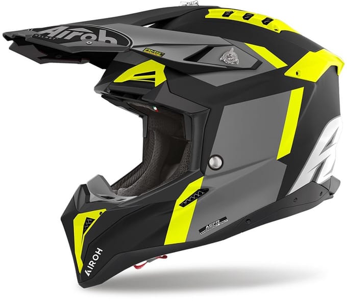 Airoh Aviator 3 Glory Geel Mat Offroad Helm - Helm