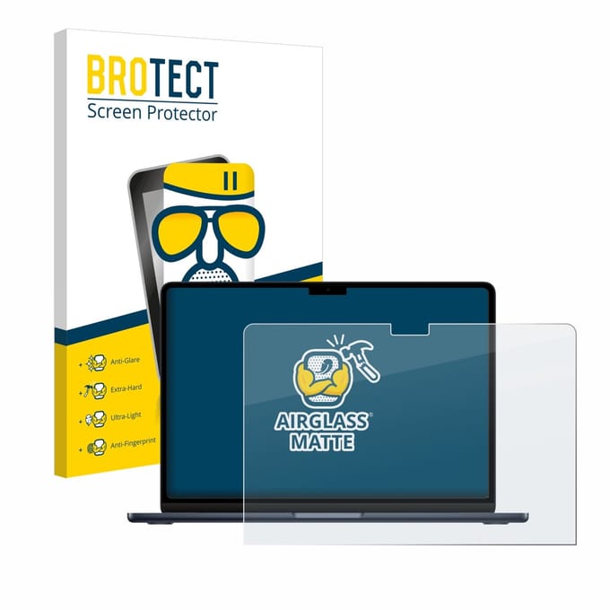 BROTECT - Screenprotector voor Apple MacBook Air 13" M2 2022 - Folie Beschermfolie Beschermglas matte
