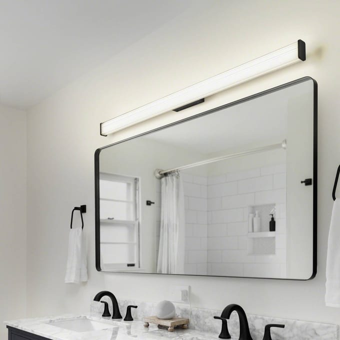Helestra Badkamer wandlamp Alla IP44 120cm zwart