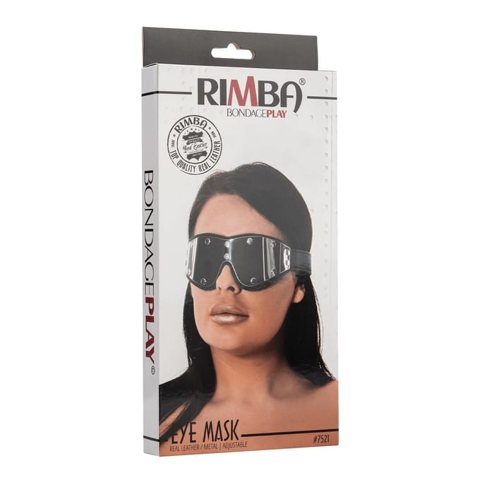 Rimba - Blinddoek Leer Met Metaal - Zwart/Zilver