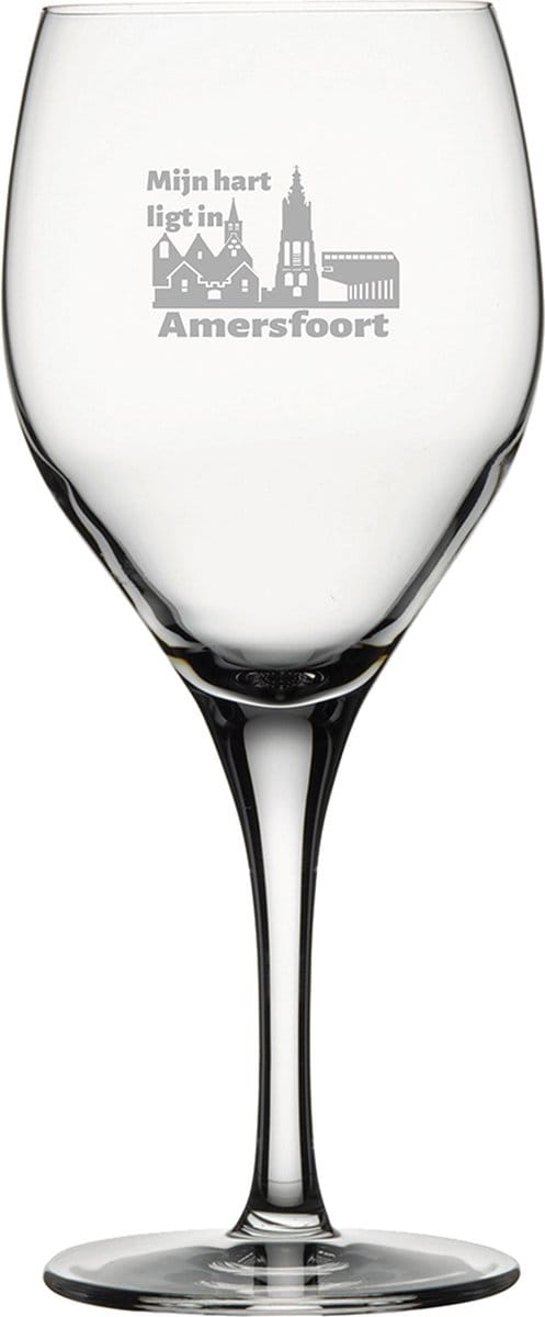 Gegraveerde Rode wijnglas 42,5cl Amersfoort