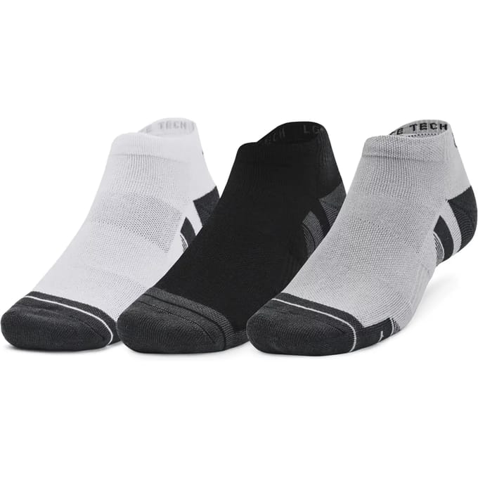 Under Armour UA Performance Tech 3pk Low Unisex Sportsokken - Grijs - Wit - Grijs