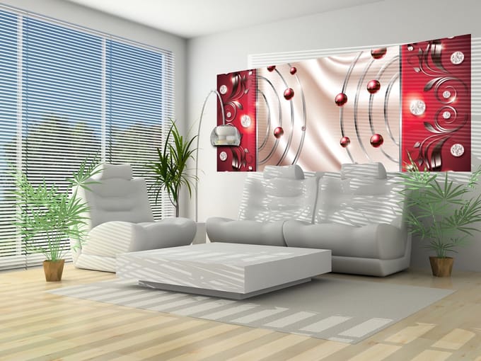 Red Diamond Abstract Modern Photo Wallcovering