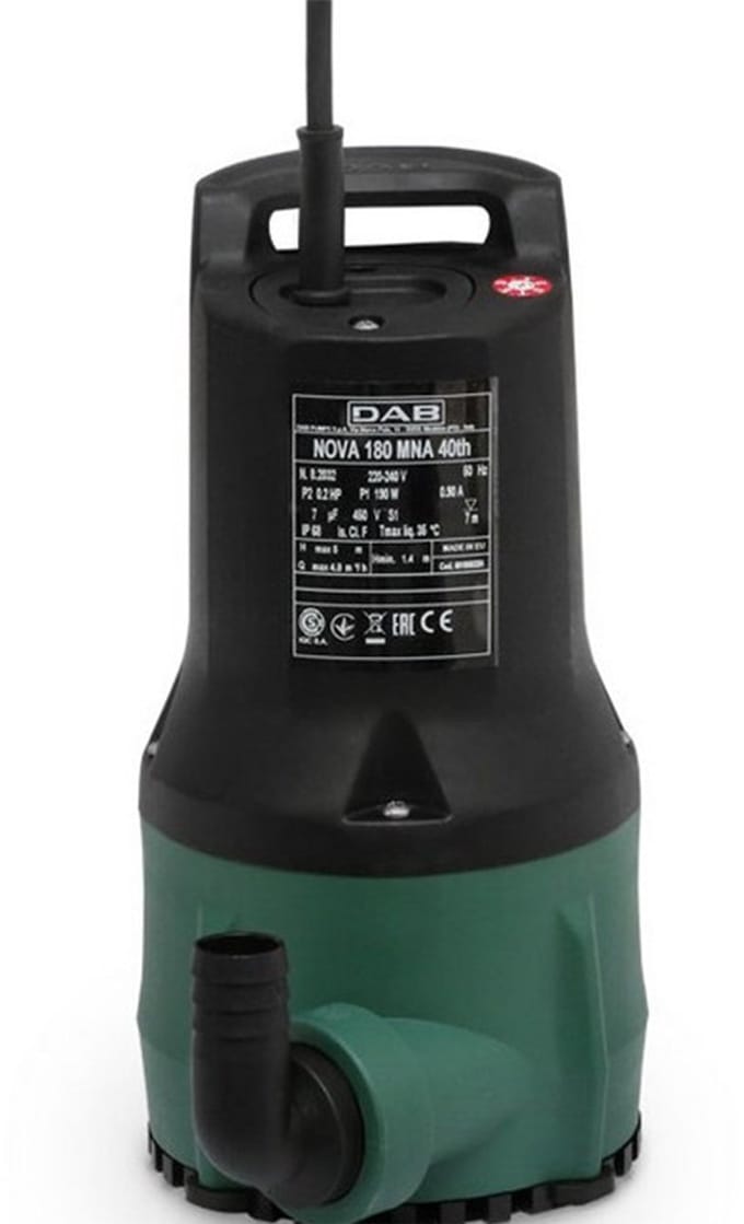 DAB Nova 180 M-NA Dompelpomp / Waterpomp - 4800l/h - 190W - Opvoerhoogte 4,9 m - Vuil tot Ø5mm