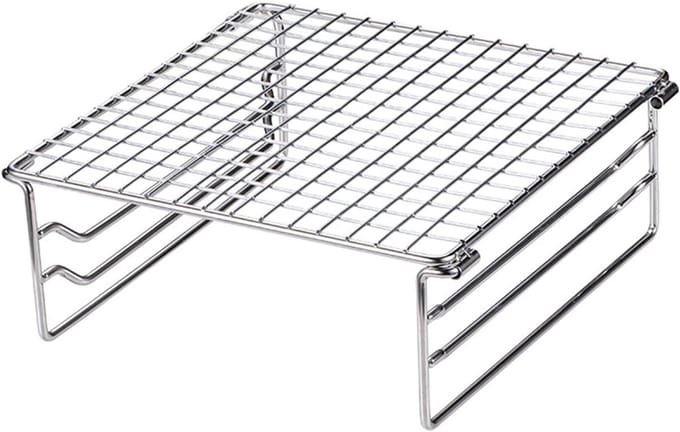 Zware RVS Grill Warming Rack voor Buiten - Draagbare Camping Grill met Poten voor BBQ, Hiking en Picknick