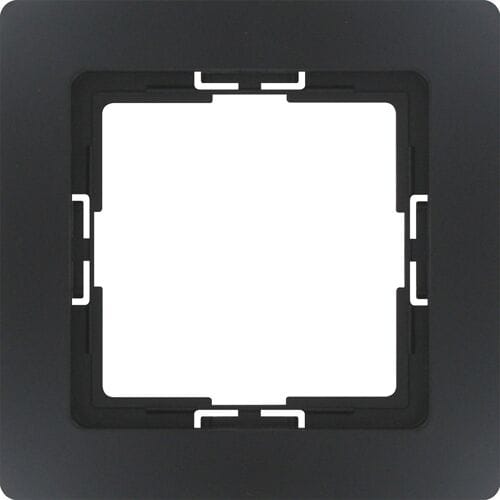 Kopp 1-voudig afdekraam - mat zwart - thermoplast - 83x83 mm