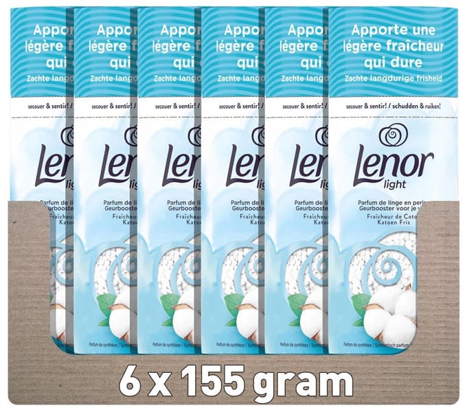 Lenor Light Geurbooster Katoen Fris - 6 x 155 gram - Wasparfum