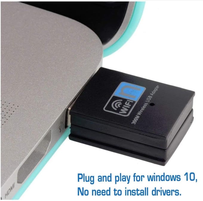 USB WiFi Adapter - Draadloze Netwerkkaart - Internet Toegang - Plug-and-Play Windows 10 - Mini Formaat - Blauw
