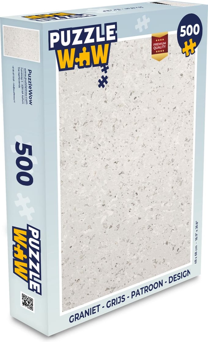 Puzzel Graniet - Grijs - Patroon - Design - Wit - Legpuzzel - Puzzel 500 stukjes