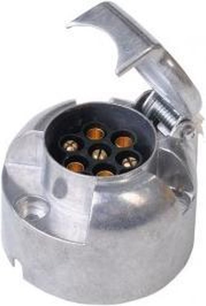 stekkerdoos - 7 polig - aluminium