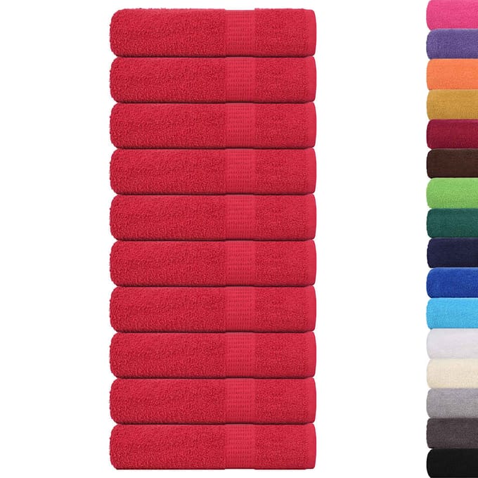 vidaXL - Douchehanddoeken - FROGN - 10 - st - 70x140 - cm - 360 - g/m² - rood