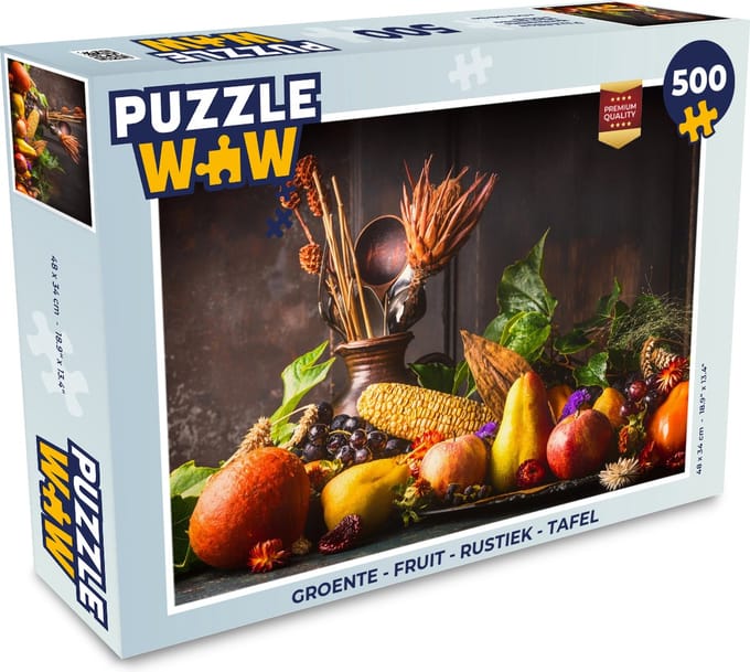 Puzzel Groente - Fruit - Rustiek - Tafel - Legpuzzel - Puzzel 500 stukjes
