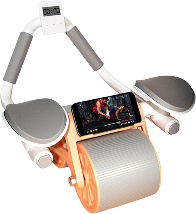 Buikspierroller - Core trainer - Krachtige training - Automatische terugslag - 44 cm pakket - Oranje