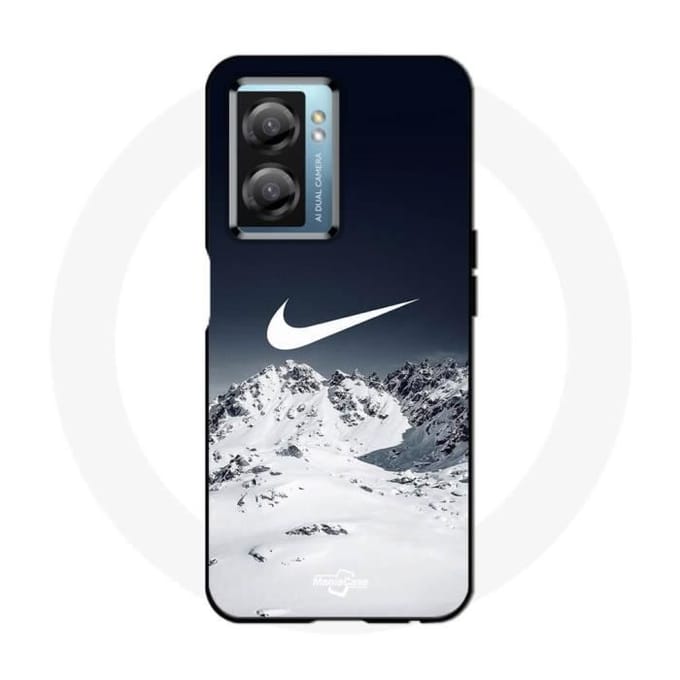 Hoesje - Nike - Realme V23 - Flexibel - Wit - Patroon logo berg vliegen