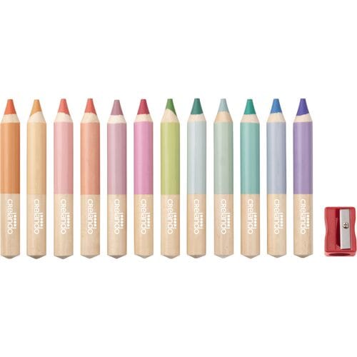 CRELANDO 3-in-1-kleurpotloden, 12 stuks (Pastel)